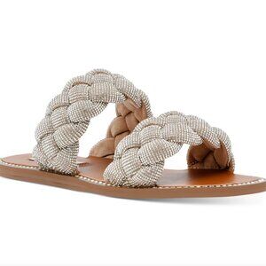 Steve Madden Women's "Newbie" Braided Rhinestone Slide Sandals Size: 8M